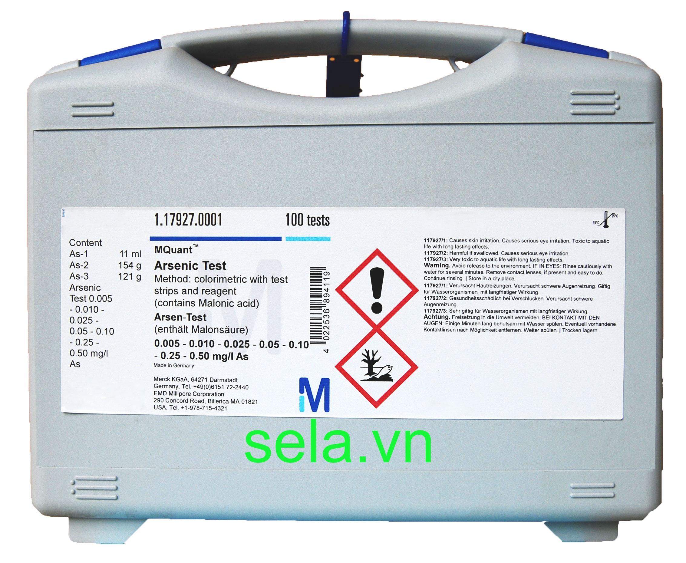 Arsenic Test Method: colorimetric with test strips and reagent MQuant™ 